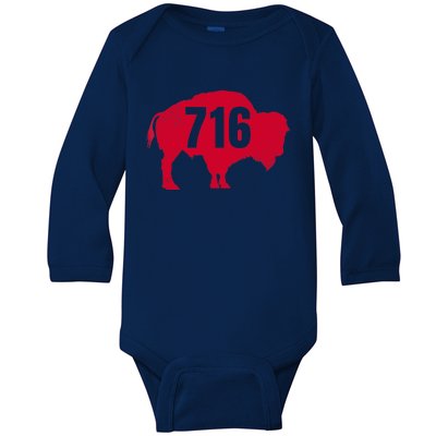 716 Area Code Buffalo New York Bflo Wny Meaningful Gift Baby Long Sleeve Bodysuit