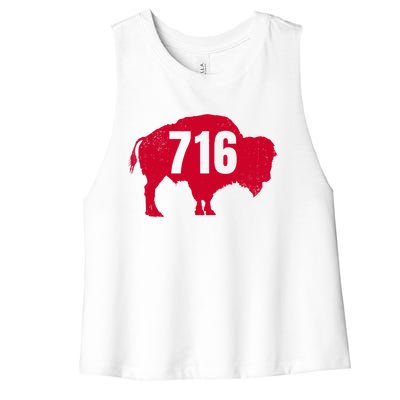 716 Area Code Buffalo New York Bflo Wny Meaningful Gift Women's Racerback Cropped Tank