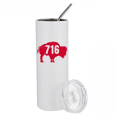 716 Area Code Buffalo New York Bflo Wny Meaningful Gift Stainless Steel Tumbler