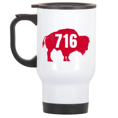 716 Area Code Buffalo New York Bflo Wny Meaningful Gift Stainless Steel Travel Mug