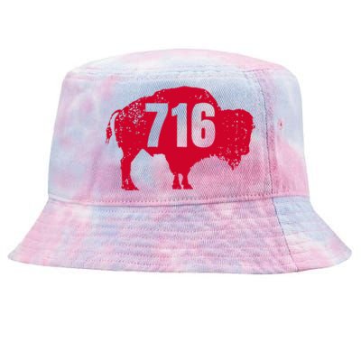 716 Area Code Buffalo New York Bflo Wny Meaningful Tie-Dyed Bucket Hat