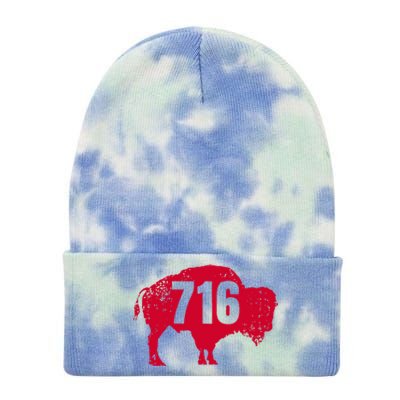 716 Area Code Buffalo New York Bflo Wny Meaningful Tie Dye 12in Knit Beanie