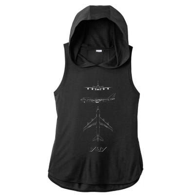 747 Aircraft Drawing Ladies PosiCharge Tri-Blend Wicking Draft Hoodie Tank