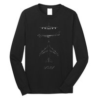 747 Aircraft Drawing Long Sleeve Shirt