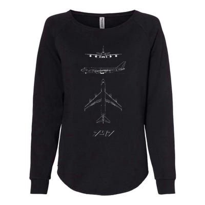 747 Aircraft Drawing Womens California Wash Sweatshirt