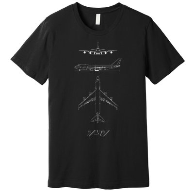 747 Aircraft Drawing Premium T-Shirt