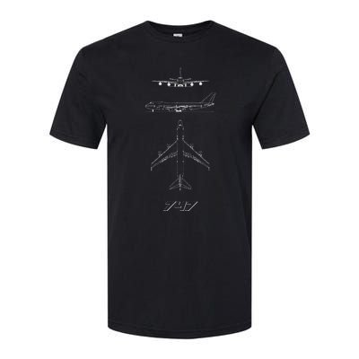 747 Aircraft Drawing Softstyle CVC T-Shirt