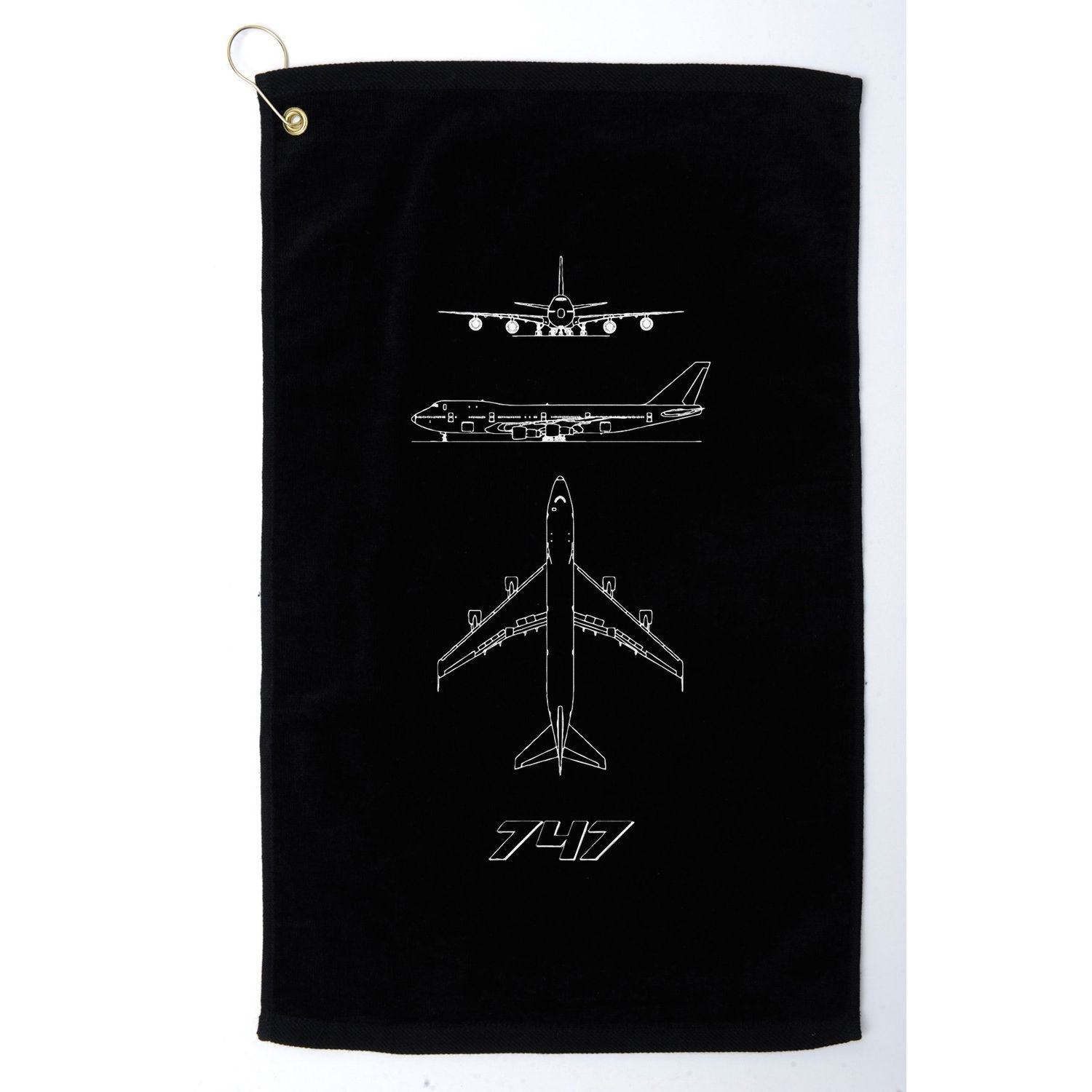 747 Aircraft drawing Golf Towel