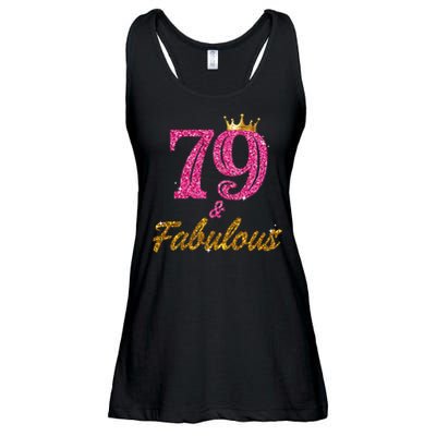 79 And Fabulous 79 Years Old Gifts For Women 79th Birthday Ladies Essential Flowy Tank