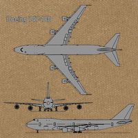 747 Airplane Hand Drawn Graphic Plane Cotton Canvas Backpack