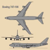 747 Airplane Hand Drawn Graphic Plane Drawstring Bag