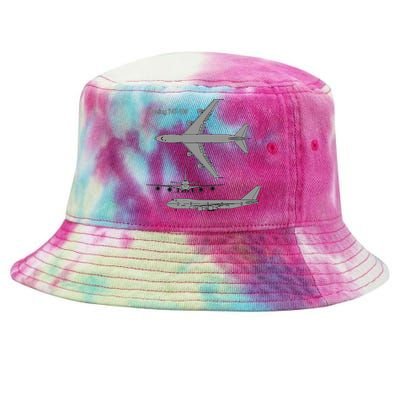 747 Airplane Hand Drawn Graphic Plane Tie-Dyed Bucket Hat