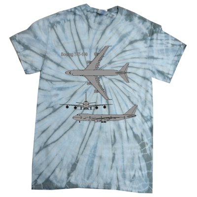 747 Airplane Hand Drawn Graphic Plane Tie-Dye T-Shirt