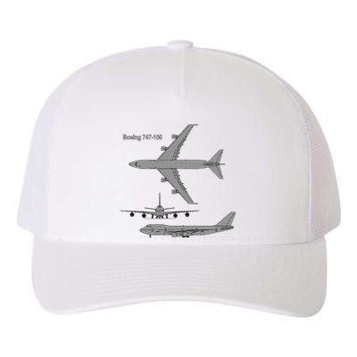 747 Airplane Hand Drawn Graphic Plane Yupoong Adult 5-Panel Trucker Hat