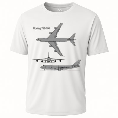 747 Airplane Hand Drawn Graphic Plane Performance Shirt