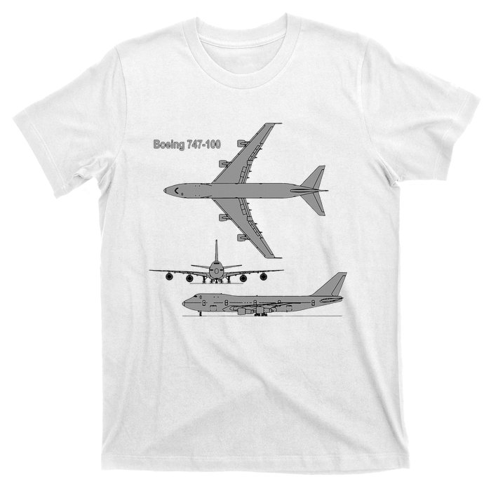 747 Airplane Hand Drawn Graphic Plane T-Shirt