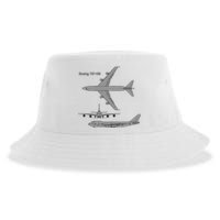 747 Airplane Hand Drawn Graphic Plane Sustainable Bucket Hat