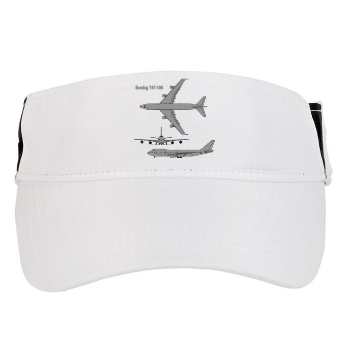 747 Airplane Hand Drawn Graphic Plane Adult Drive Performance Visor