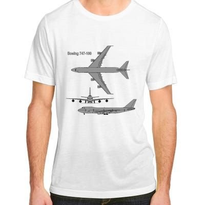 747 Airplane Hand Drawn Graphic Plane Adult ChromaSoft Performance T-Shirt