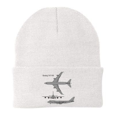 747 Airplane Hand Drawn Graphic Plane Knit Cap Winter Beanie