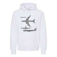 747 Airplane Hand Drawn Graphic Plane Premium Hoodie