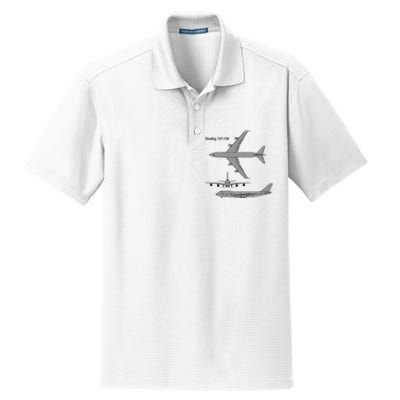 747 Airplane Hand Drawn Graphic Plane Dry Zone Grid Polo