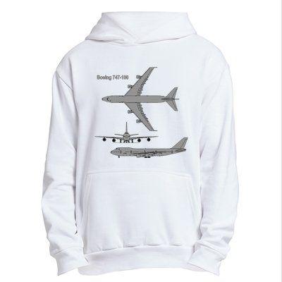 747 Airplane Hand Drawn Graphic Plane Urban Pullover Hoodie