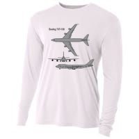 747 Airplane Hand Drawn Graphic Plane Cooling Performance Long Sleeve Crew