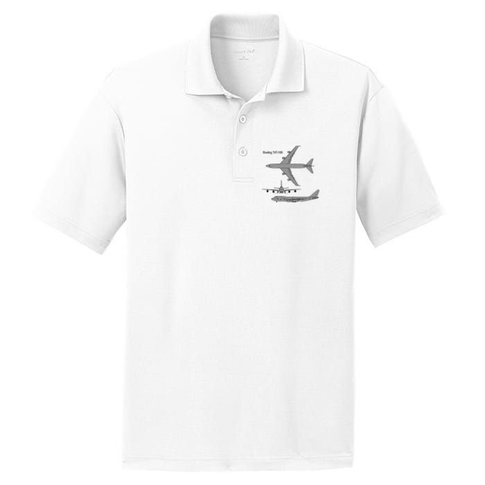 747 Airplane Hand Drawn Graphic Plane PosiCharge RacerMesh Polo