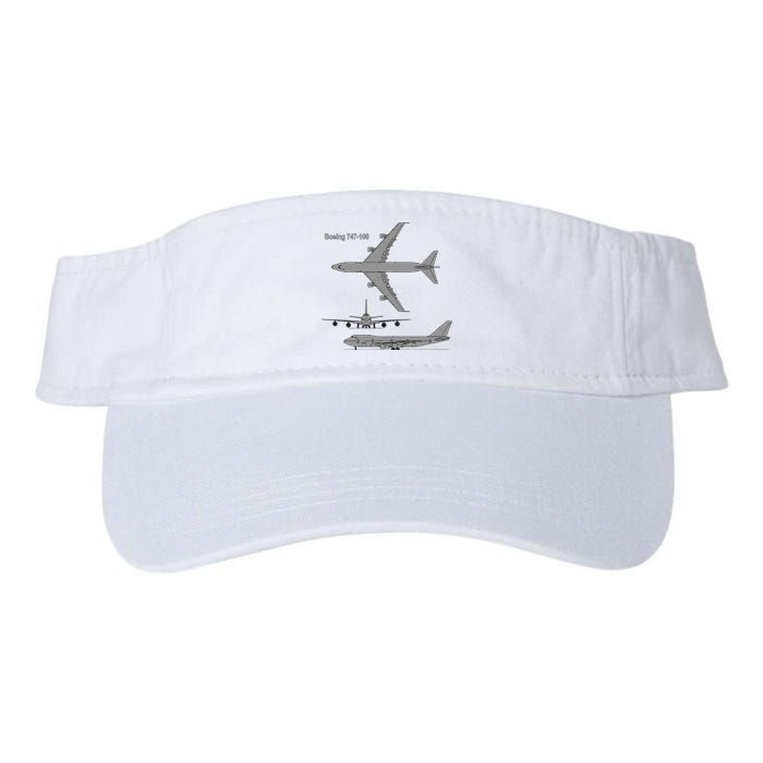 747 Airplane Hand Drawn Graphic Plane Valucap Bio-Washed Visor