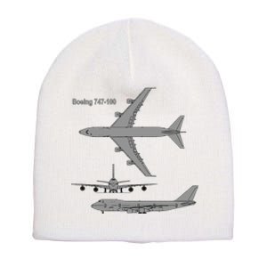 747 Airplane Hand Drawn Graphic Plane Short Acrylic Beanie