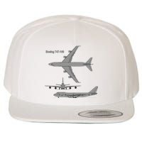 747 Airplane Hand Drawn Graphic Plane Wool Snapback Cap