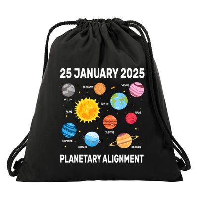 7 Aligned Planets Planetary Alignment In 25 January 2025 Drawstring Bag