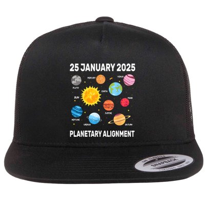 7 Aligned Planets Planetary Alignment In 25 January 2025 Flat Bill Trucker Hat