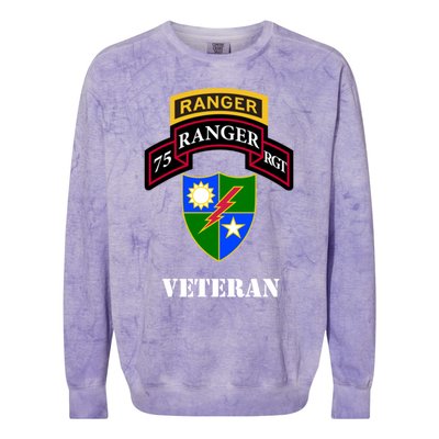 75th Army Ranger Gift Veteran White Gift Colorblast Crewneck Sweatshirt