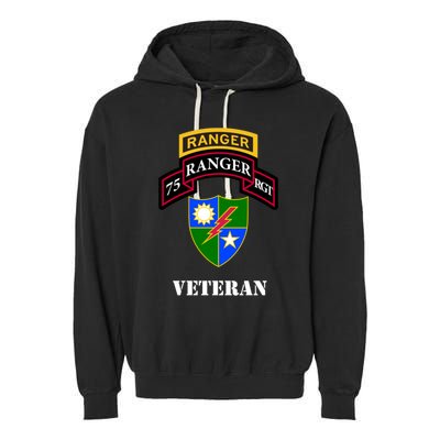 75th Army Ranger Gift Veteran White Gift Garment-Dyed Fleece Hoodie