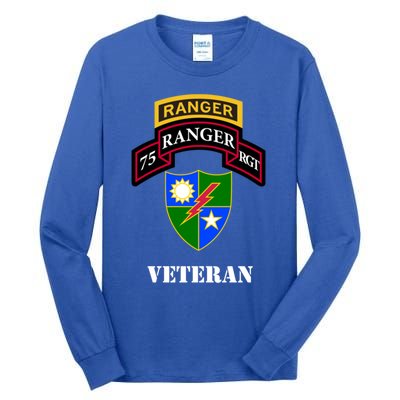 75th Army Ranger Gift Veteran White Gift Tall Long Sleeve T-Shirt