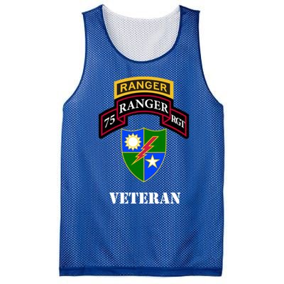 75th Army Ranger Gift Veteran White Gift Mesh Reversible Basketball Jersey Tank