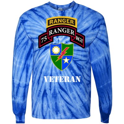 75th Army Ranger Gift Veteran White Gift Tie-Dye Long Sleeve Shirt