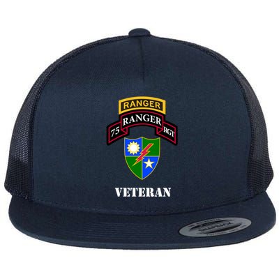 75th Army Ranger Gift Veteran White Gift Flat Bill Trucker Hat