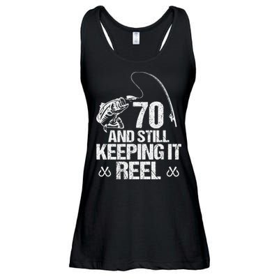 70 And Still Keeping It Reel Fishing 70th Birthday Gifts Ladies Essential Flowy Tank