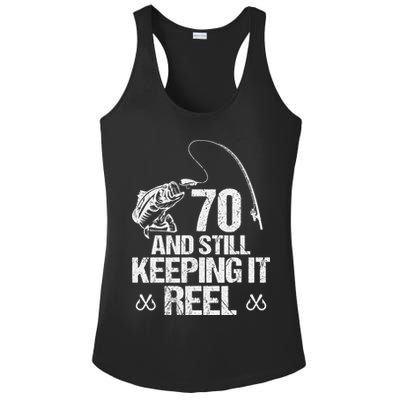 70 And Still Keeping It Reel Fishing 70th Birthday Gifts Ladies PosiCharge Competitor Racerback Tank