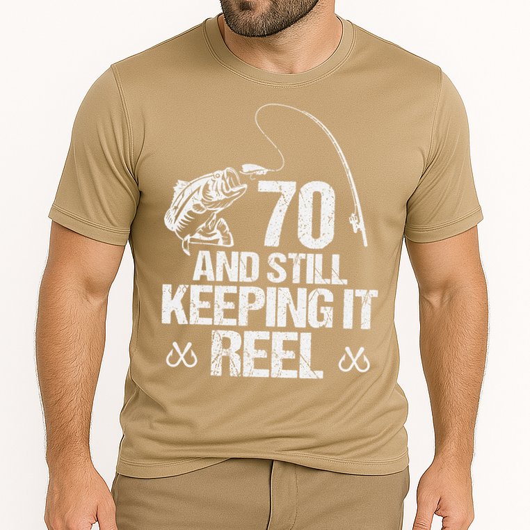 70 And Still Keeping It Reel Fishing 70th Birthday Gifts Cooling Performance Crew T-Shirt