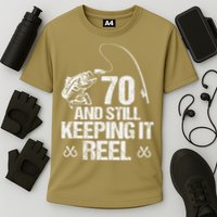 70 And Still Keeping It Reel Fishing 70th Birthday Gifts Cooling Performance Crew T-Shirt