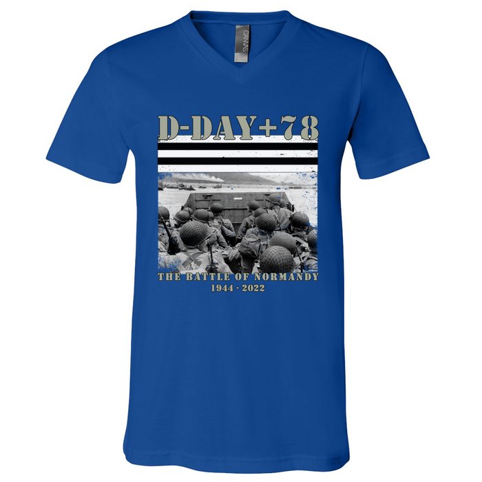 78th Anniversary Ww2 D Day Allied Landing France Gift V-Neck T-Shirt