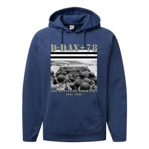 78th Anniversary Ww2 D Day Allied Landing France Gift Performance Fleece Hoodie