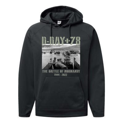 78th Anniversary Ww2 D Day Allied Landing France Gift Performance Fleece Hoodie