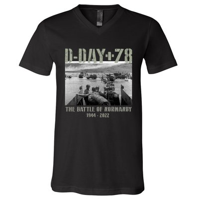 78th Anniversary Ww2 D Day Allied Landing France Gift V-Neck T-Shirt