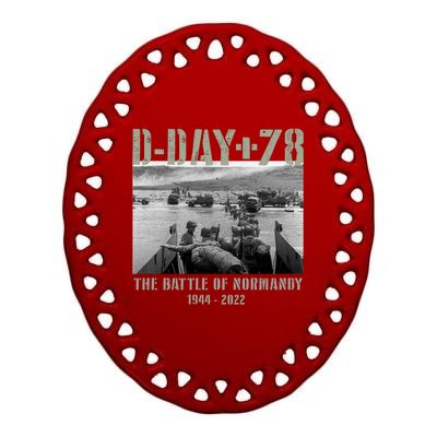 78th Anniversary Ww2 D Day Allied Landing France Gift Ceramic Oval Ornament