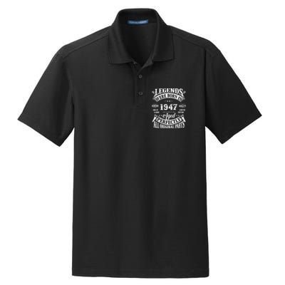 75 Birthday 1947 Gift Vintage 75 Birthday Dry Zone Grid Polo